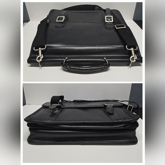 NOT FOR SALE McKLEIN HALSTED Black Leather Double Compartment - Picture 3 of 9